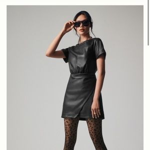 Anthropologie faux leather dress